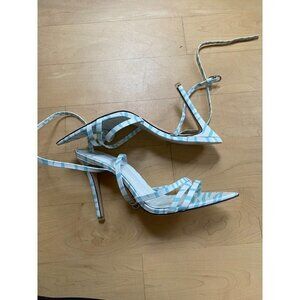 BLACK suede Studio heels BNWT "Kris" pool zebra blue white women NEW